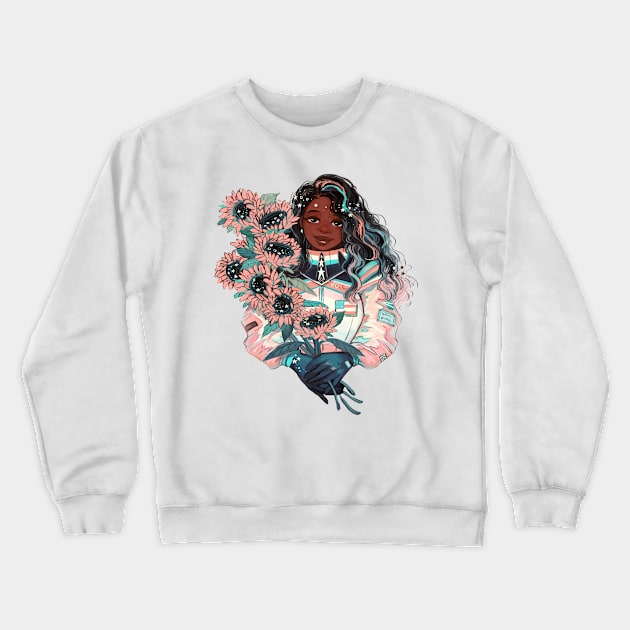 Astronaut x Bouquet Crewneck Sweatshirt by GDBee